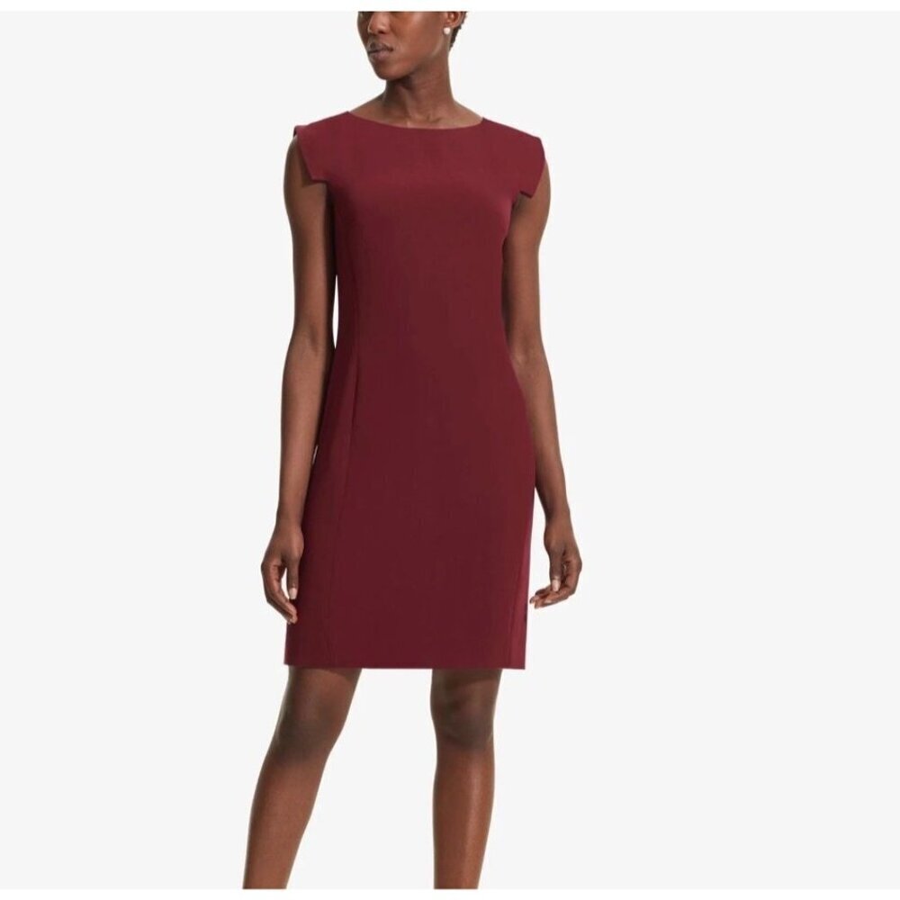 MM.LaFleur Sarah Dress Crepe Pomegranate Size 6